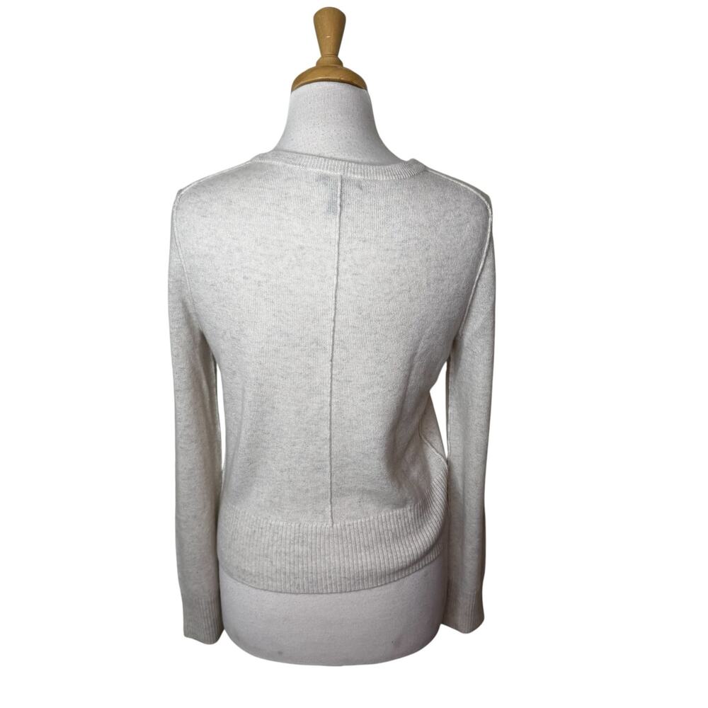 AQUA CASHMERE 100% Cashmere Button Front Cardigan Medium Tan Cream - Picture 3 of 6